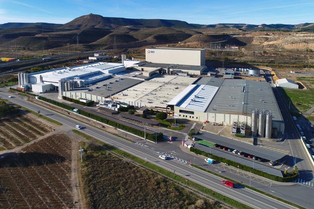 Vista aérea de la fábrica de Becton Dickinson en Fraga