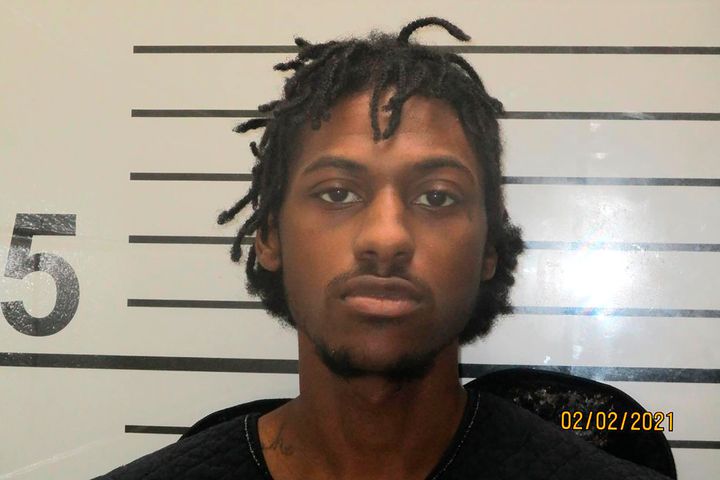 CORRECTS SPELLING OF FIRST NAME TO JARRON, NOT JARROD - This Tuesday, Feb. 2, 2021 booking photo provided by the Muskogee County, Okla., Sheriff's Office, shows Jarron Deajon Pridgeon. (Muskogee County Sheriff's Office via AP)