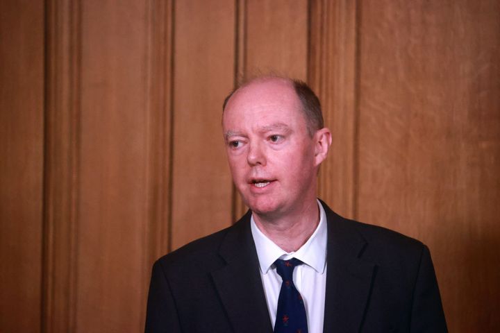 Chief Medical Officer Chris Whitty during a media briefing on coronavirus (COVID-19) in Downing Street, London.