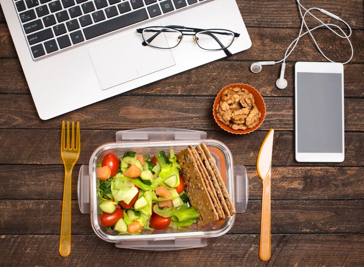 If this looks familiar, it's time to consider stepping away from your desk to eat lunch.