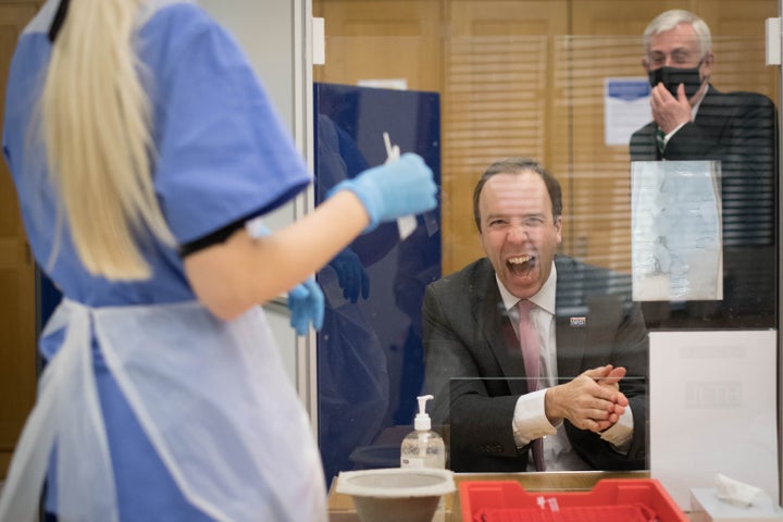 Matt Hancock washing his hands like a normal person.