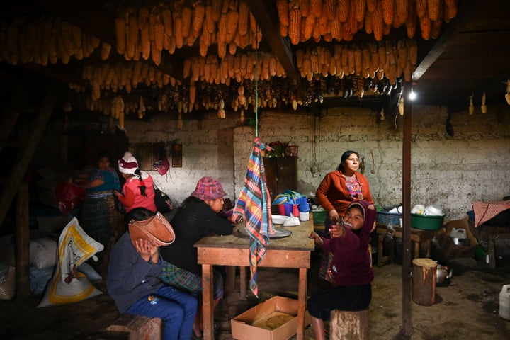 Relatives of Rivaldo Danilo are seen gathered at his house in Tuilelen village, Guatemala following his purported death.