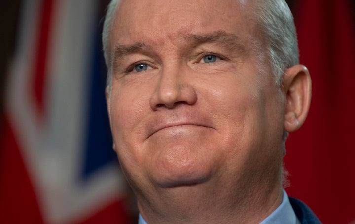 Conservative Leader Erin O'Toole addresses the media in Ottawa on Thursday. O'Toole says more needs to be done to protect Canadian workers from U.S. plans under President Joe Biden.
