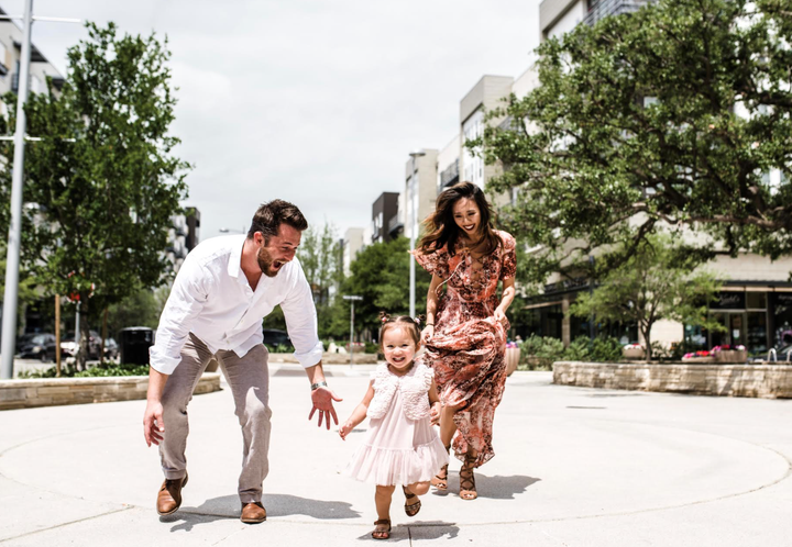 The author with her husband, Ethan, and one of their daughters.