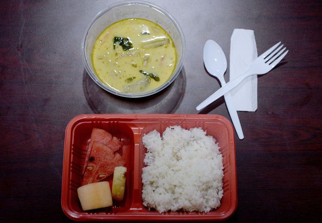 A meal delivery at a Bangkok quarantine hotel 