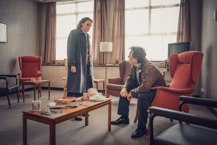 Valerie and Clive (Keeley Hawes and Shaun Dooley) seen in the hospital waiting room