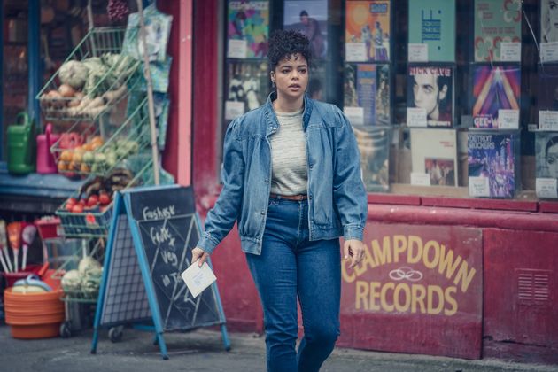 Jill (Lydia West) outside the gang's flat