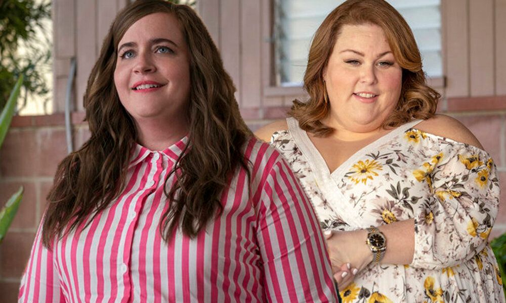 (L-R) Aidy Bryant in Shrill and Chrissy Metz in This Is Us