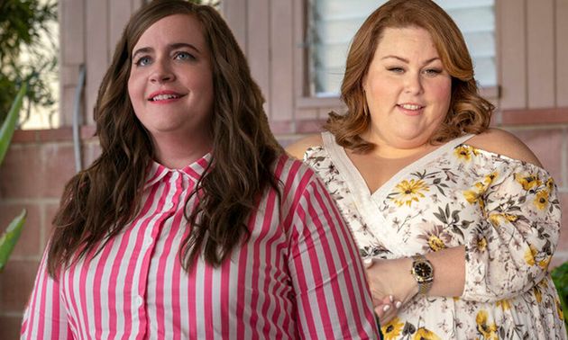 (L-R) Aidy Bryant in Shrill and Chrissy Metz in This Is Us