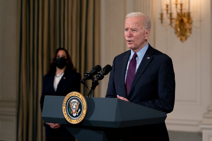 President Joe Biden delivers remarks on the national economy and the need for his administration's proposed $1.9 trillion coronavirus relief legislation on Friday.