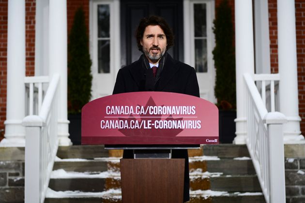 Prime Minister Justin Trudeau holds a news conference at Rideau Cottage in Ottawa on