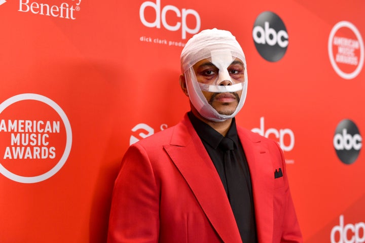 The Weeknd at the 2020 American Music Awards in L.A. on Nov. 22, 2020.