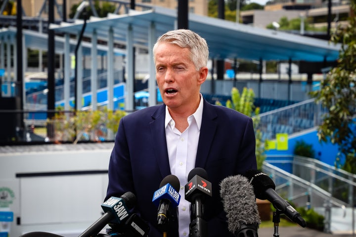 CEO Craig Tiley of Tennis Australia talks during a press conference on Thursday 4 February 2021.