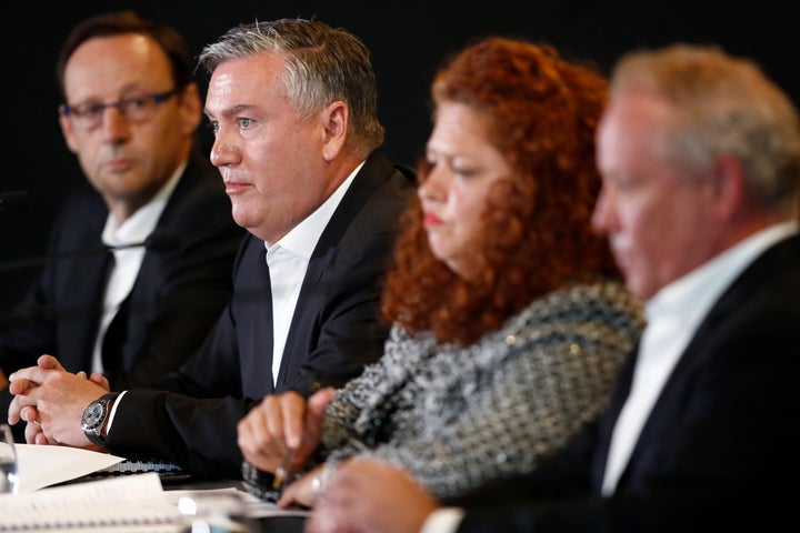 The press conference, which included Collingwood CEO Mark Anderson, President Eddie McGuire, Collingwood Integrity Committee members Jodie Sizer and Peter Murphy, was labelled as "delusional" and a "dumpster fire" by sports commentators. 