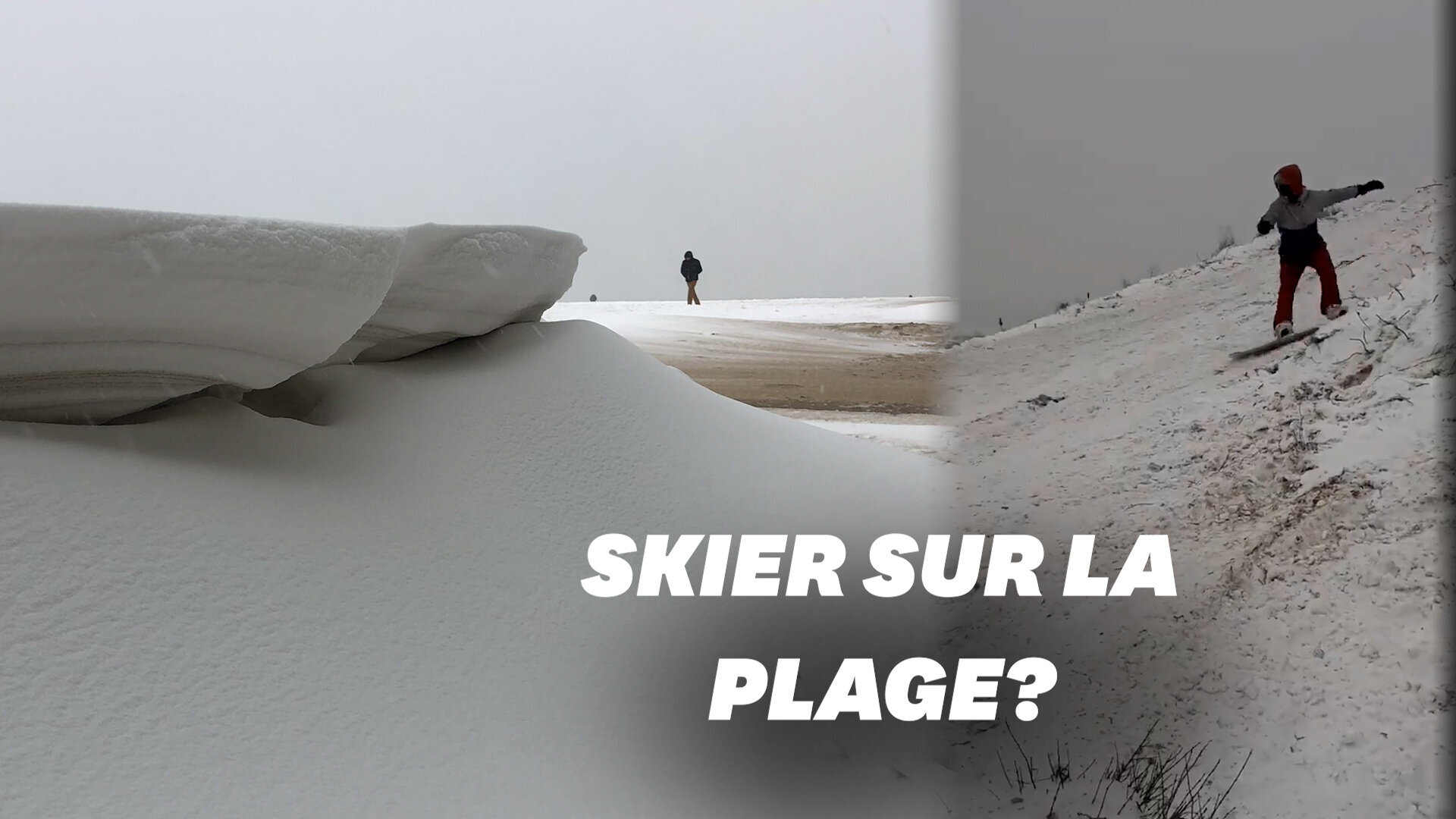 Aux Pays-Bas, la tempête de neige Darcy a transformé les dunes en pistes de ski