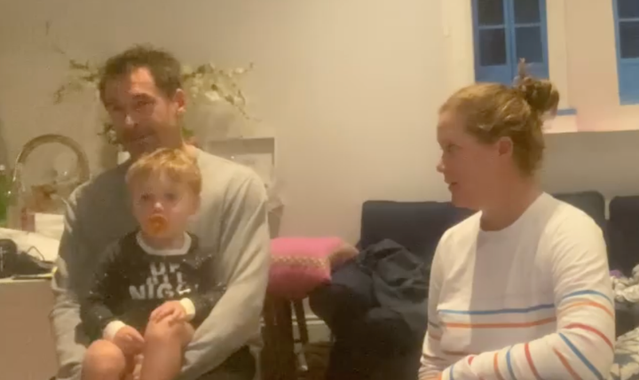 Amy Schumer's Son Seems Totally Unfazed Watching Her Super Bowl Commercial 1 Schumer checking to see if her son reactions to hearing her voice and seeing her on-screen during the Super Bowl ads.