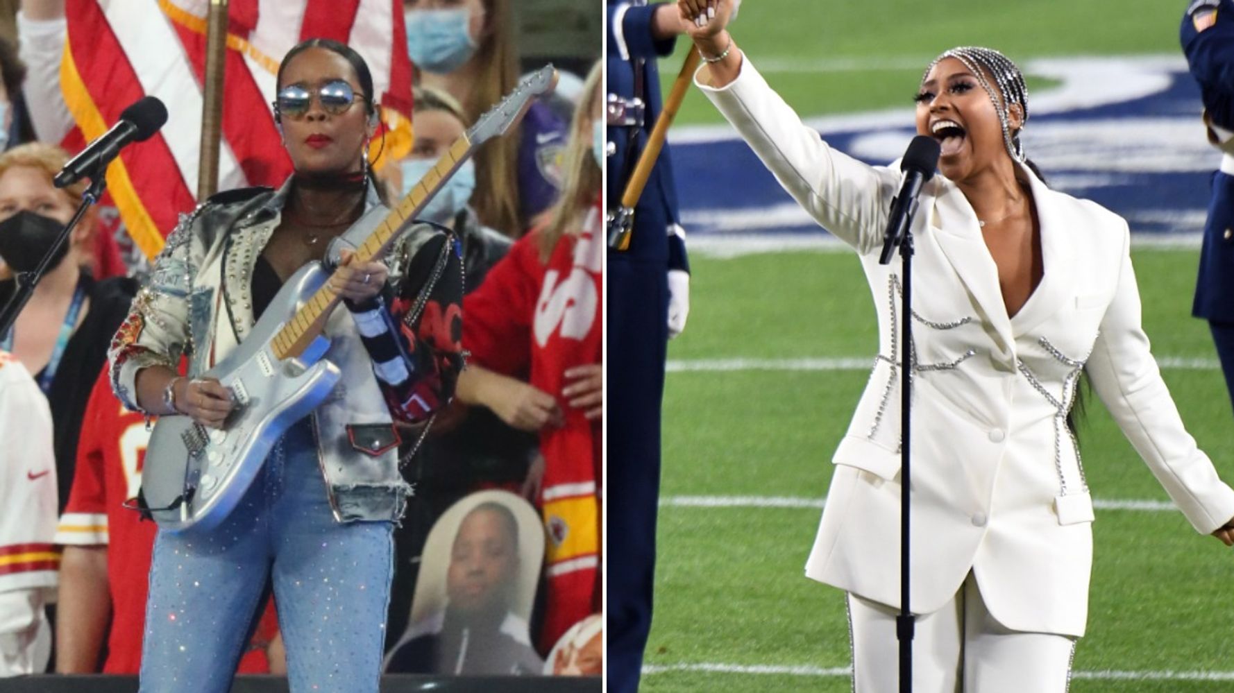 Watch H.E.R. and Jazmine Sullivan perform at the Super Bowl