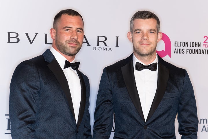 Russell Tovey (right) with boyfriend Steve Brockman in 2017.&nbsp;