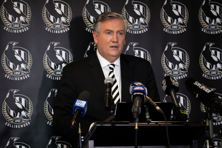 Eddie McGuire resigns effective immediately as Collingwood Football Club President on February 09, 2021 in Melbourne, Australia. 