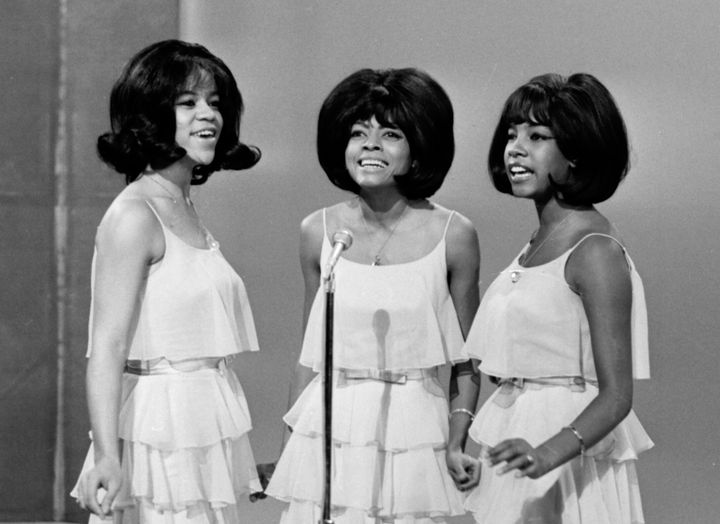 The Supremes performed on "The Ed Sullivan Show," in 1964. From left: Florence Ballard, Diana Ross and Mary Wilson. 