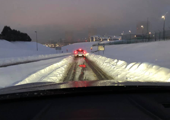 Près de 30 cm de neige sont tombés près de la centrale nucléaire de Cattenom en Moselle ce mardi 9 février 2021. 