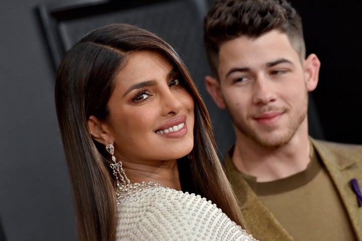 Chopra and husband Nick Jonas attend the 62nd Annual Grammy Awards in Los Angeles in January 2020. Chopra wrote in her memoir that she lost two of the roles she was previously cast in due to a botched nose surgery.