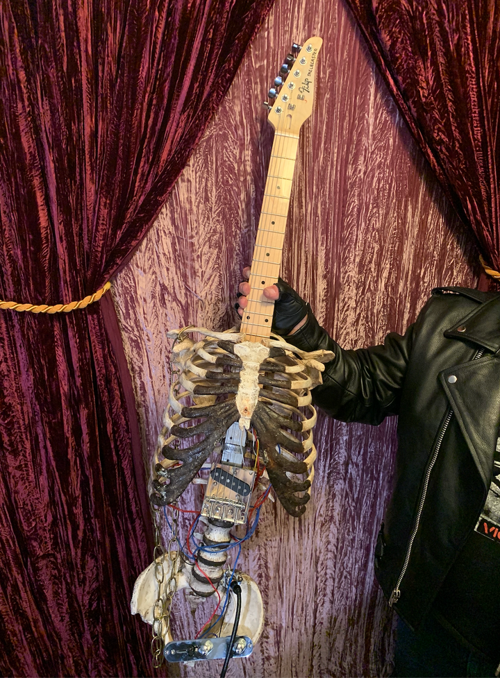 Friends familiar with making guitars from scratch warned him that a bone guitar wouldn’t sound as good as one made from wood, but Prince Midnight was undeterred.“I didn’t care,” he said.