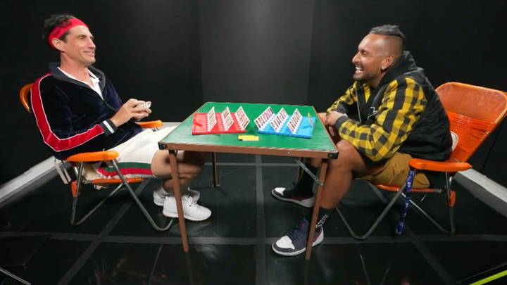 Nick Kyrgios was a guest on TV personality Andy Lee’s ‘Guess Whom?’ miniseries.