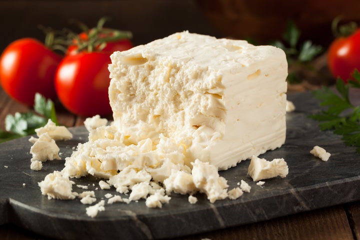 Raw Organic White Feta Cheese for Crumbling