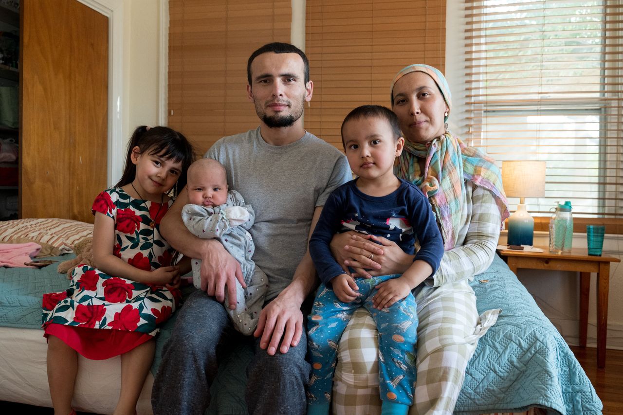Muhammad spends time with his wife and three children at the San Antonio shelter.