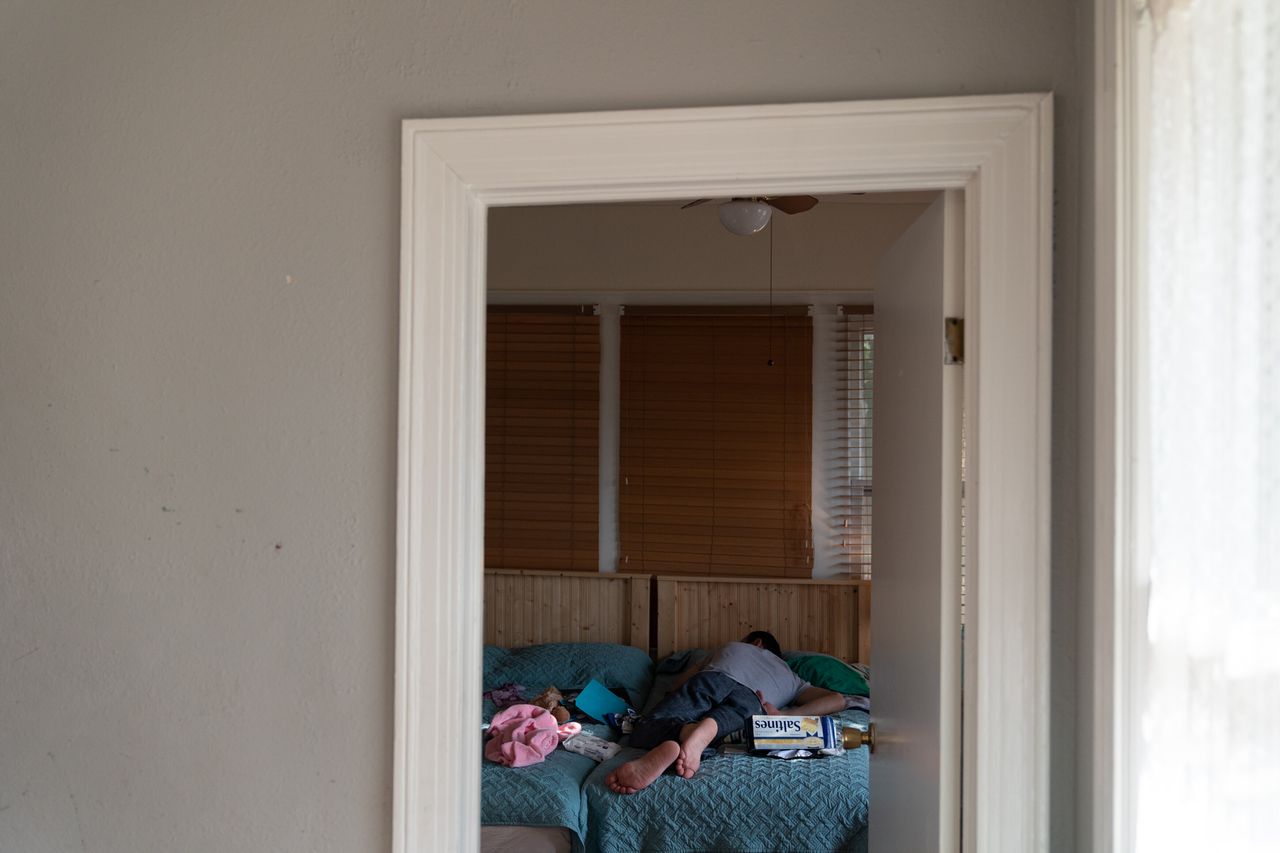 Muhammad takes an afternoon nap the day after being released from detention, reuniting with his family in San Antonio and meeting his 2-month-old daughter for the first time.