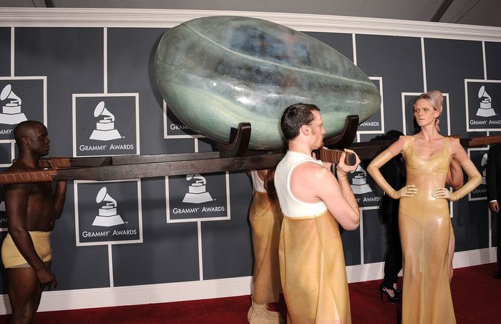 Gaga made quite the entrance at the 2011 Grammys
