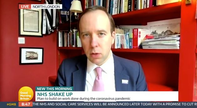 Matt Hancock speaking to GMB via video-link.