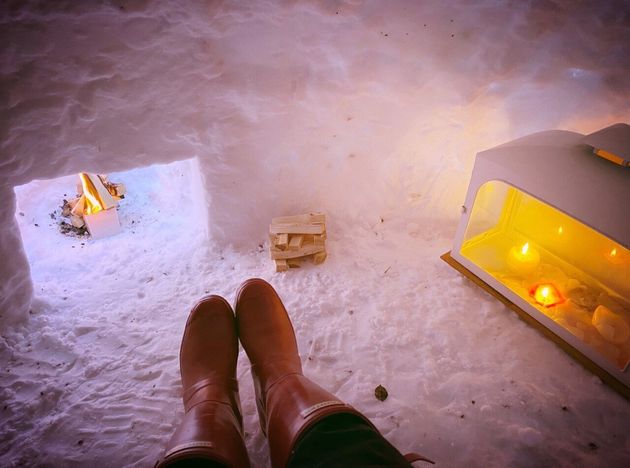 The igloo has a working fireplace (Nicola Black/PA)
