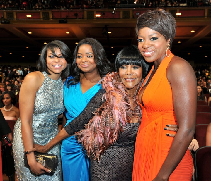 From left to right: Taraji P. Henson, Octavia Spencer, Tyson and Viola Davis at the NAACP Image Awards in February 2012. <i>Alberto E. Rodriguez via Getty Images</i>