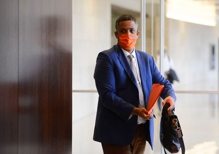 NDP Matthew Green arrives to an ethics committee in the Wellington Building in Ottawa on July 22, 2020. 