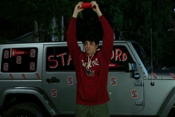 Peter Kavinsky (Noah Centineo) channeling John Cusack from "Say Anything ... "