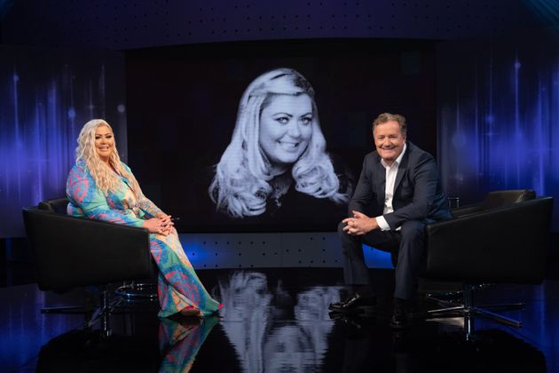 Gemma Collins and Piers Morgan in the Life Stories studio