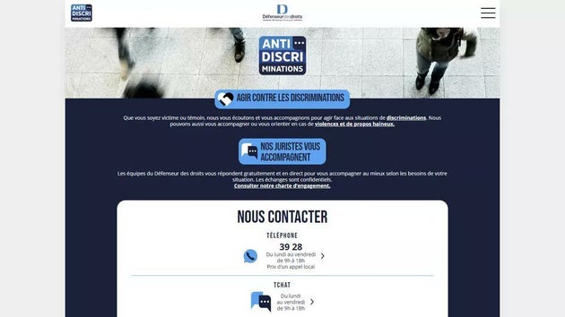 Capture d'écran du site antidiscriminations.fr, mis en ligne le 12 février 2021.