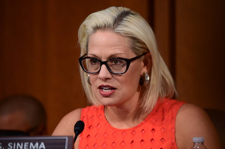 Senator Kyrsten Sinema (D-Ariz.) says a minimum wage increase doesn't belong in the COVID-19 bill. 