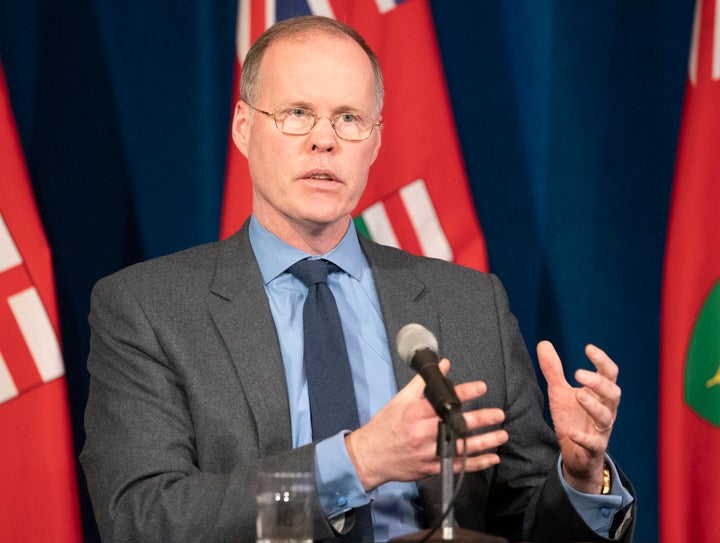 Adalsteinn Brown, dean of the University of Toronto's school of public health, answers questions during a news conference at Queen's Park in Toronto on April 20, 2020. 