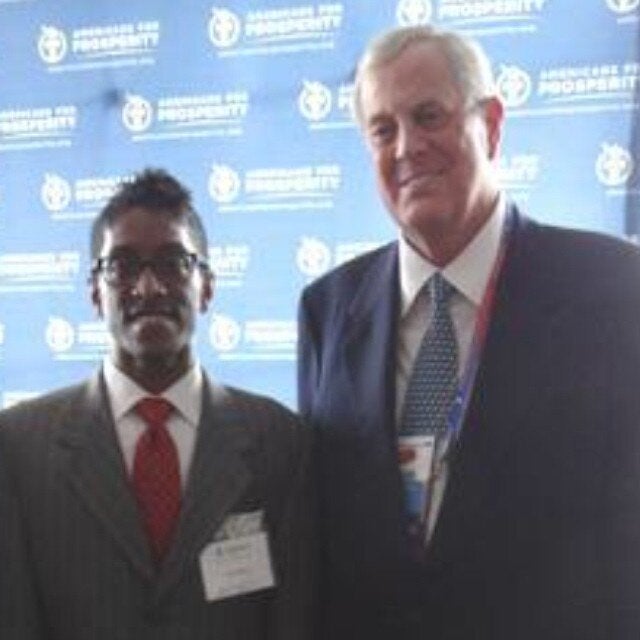 Ali Alexander with Republican megadonor David Koch.