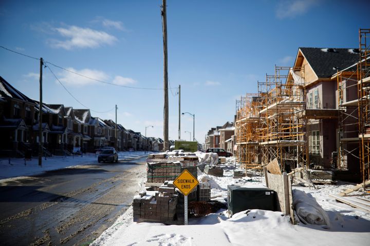 A subdivision of houses under construction in East Gwillimbury, Ont., Jan. 30, 2018. 