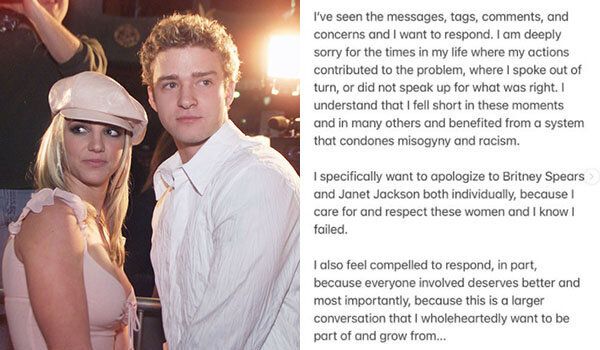 Le scuse di Justin Timberlake a Britney Spears: 