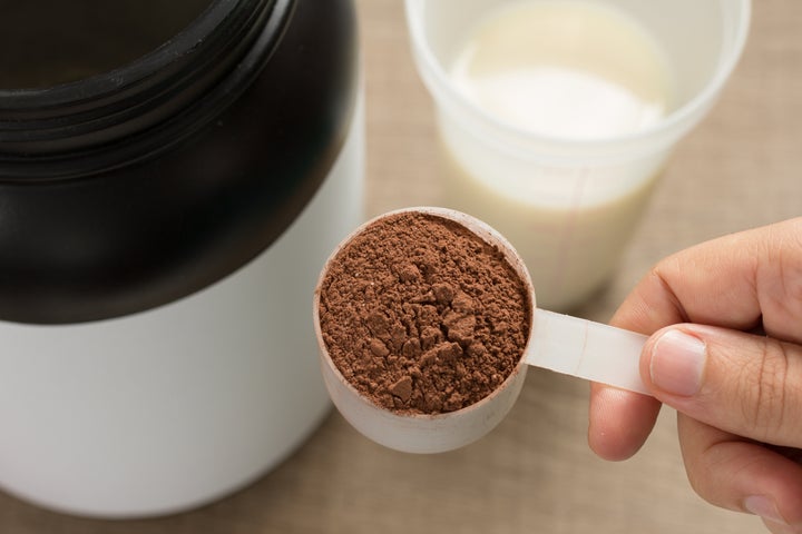 "While protein powder can sometimes be a quick and easy source of protein, it doesn’t offer any benefits over whole food forms of protein," says registered dietitian Alissa Rumsey.