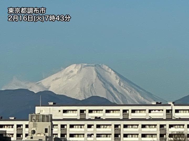 東京都調布市 2月16日（火）7時43分