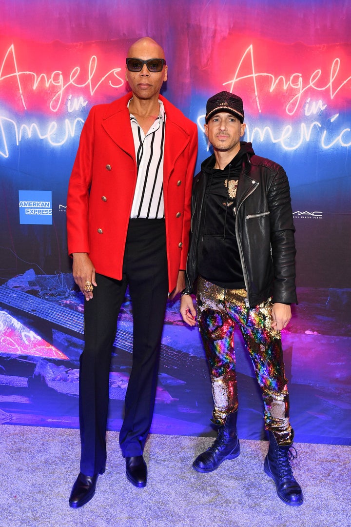 Gold (right) with RuPaul in 2018. 