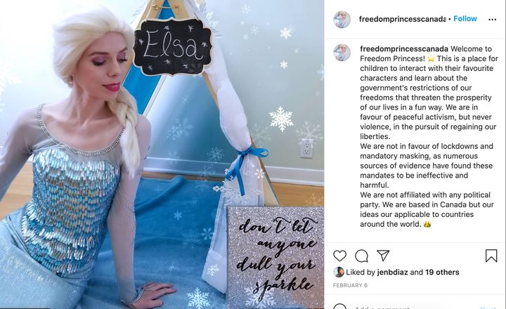 A screenshot from the since-deleted Freedom Princess Canada Instagram account.