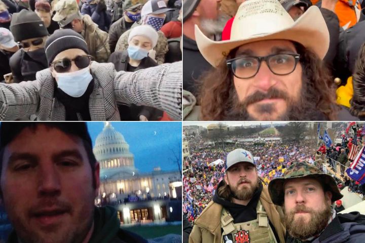 Brandon Straka (top left), Jonathan Mellis (top right), Karl Dresch (bottom left) and Ryan Nichols (bottom right, right) were all upset that their fellow Trump supporters were giving Antifa credit for their work.