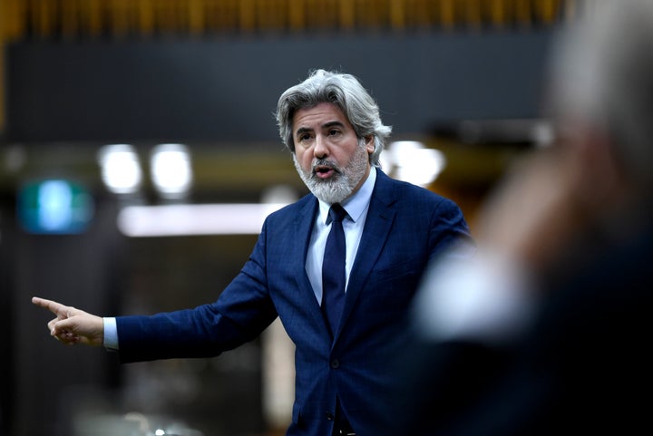 Leader of the Government in the House of Commons Pablo Rodriguez rises in the House of Commons on Parliament Hill in Ottawa on Nov. 20, 2020.